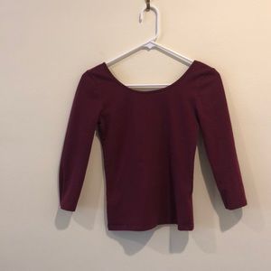 Bp 3/4 sleeve maroon top